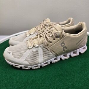 On Cloud Running Shoes Womens 7.5 Sand Beige Low Top Sneakers Training Athletic